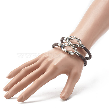 Braided Imitation Cowhide Leather Cord Bracelets for Couple(BJEW-JB06443)-4