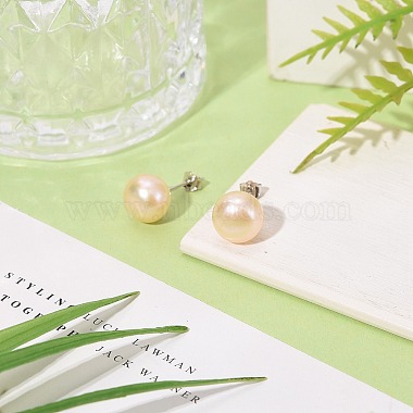 Valentine Presents for Her 925 Sterling Silver Ball Stud Earrings(EJEW-D029-9mm-1)-5