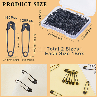 2 Boxes 2 Style Iron Safety Pins(IFIN-CP0001-02A)-2