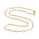 304 Stainless Steel Paperclip Chain Necklace(X-NJEW-M183-04G)-1