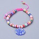 Eco-Friendly Handmade Polymer Clay Heishi Beads Kids Braided Bracelets(BJEW-JB04319-M)-2