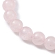 Эластичные браслеты из натурального розового кварца с круглыми бусинами(BJEW-JB09898-02)-3