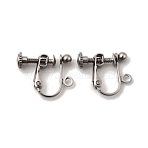 316 Surgical Stainless Steel Clip-on Earring Findings, with Loop, Stainless Steel Color, 16x13.5x5mm, Hole: 1.5mm(STAS-H240-45P)