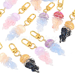 10Pcs Jellyfish Resin Pendant Decorations, with Alloy Swivel Clasps, Mixed Color, 88mm(HJEW-YW00274)