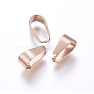 Ion Plating(IP) 304 Stainless Steel Snap on Bails, Rose Gold, 7x4x3mm, Inner: 6x3mm(STAS-P214-08RG-01)