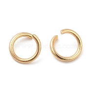Brass Open Jump Rings, Round Rings, Real 18K Gold Plated, 20 Gauge, 5x0.8mm, Inner Diameter: 3.4mm(KK-F860-14G)