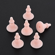 Silicone Ear Nuts, Earring Backs, for Stud Earring Making, Light Coral, 11x8x8mm, Hole: 0.7mm(SIL-N004-09-B05)