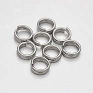 Brass Split Rings, Double Loops Jump Rings, Platinum, 5x1.5mm, about 3.5mm inner diameter, about 6250pcs/500g(KK-E647-08P)