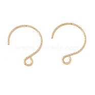 Ion Plating(IP) 316 Surgical Stainless Steel Earring Hooks, Ear Wire, with Horizontal Loops, Golden, 19x15mm, Hole: 3x2.6mm, Pin: 0.6mm(X-STAS-D183-03G-02)
