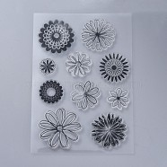 Silicone Stamps, for DIY Scrapbooking, Photo Album Decorative, Cards Making, Stamp Sheets, Floral Pattern, 160x110x3mm(DIY-L036-A05)