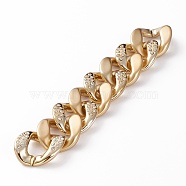 Handmade CCB Plastic Curb Chains, with Acrylic Linking Rings and Crystal Rhinestone, Golden, 37.5x31.5x7.5mm, 40x32.5x7mm, 39.37 inch(1m)/strand(AJEW-JB00864-01)