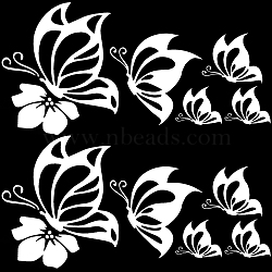 Laser PET Waterproof Car Stickers, Self-Adhesive Decals, for Vehicle Decoration, Butterfly, White, 240x120x0.4mm(DIY-WH0415-02C-01)