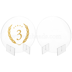 Acrylic Blank Table Signs, Round, Clear, 150x79.8x150mm, 3pcs/set(DIY-WH0019-96)