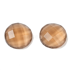 Glass Cabochons, Faceted, Half Round, Camel, 12x4mm(GLAA-D016-01A)