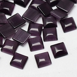 Cat Eye Cabochons, Square, Purple, 10x10x2.5mm(CE-J006-10x10mm-16)