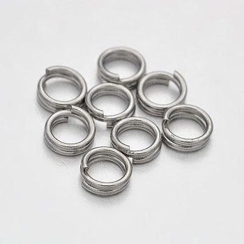 Brass Split Rings, Double Loops Jump Rings, Platinum, 5x1.5mm, about 3.5mm inner diameter, about 6250pcs/500g