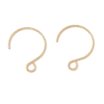Ion Plating(IP) 316 Surgical Stainless Steel Earring Hooks, Ear Wire, with Horizontal Loops, Golden, 19x15mm, Hole: 3x2.6mm, Pin: 0.6mm