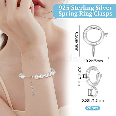 20Pcs 925 Sterling Silver Spring Ring Clasps(STER-BBC0001-47)-2