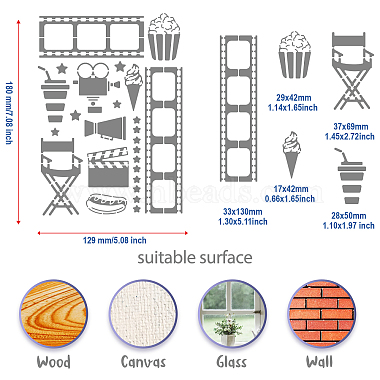 Individuelle Stanzschablonen zum Thema „Filmtagebuch“ aus Edelstahl(DIY-WH0289-016)-2