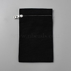 Canvas Cloth Organizer Bags, Rectangle, with Zipper, Black, 20x12.5x0.25cm(AJEW-WH20018-276B)