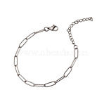 304 Stianless Steel Paperclip Chains, Drawn Elongated Cable Chains Bracelet Making, with Lobster Claw Clasps and Extension Chain, Stainless Steel Color, 7-1/8 inch(18cm)(STAS-CJC0003-18P-05)