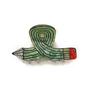 Acrylic Claw Hair Clips, Hair Accessories for Women & Girls, Pencil, Dark Sea Green, 80x43mm(PW-WGFAEA7-02)