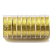 10 Rolls Round Copper Wire, Long-Lasting Plated, Golden, 32 Gauge, 0.2mm, 22m/roll(CWIR-C003-01A-G)