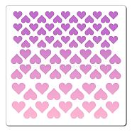 PET Plastic Drawing Painting Stencils Templates, Square, Creamy White, Heart Pattern, 30x30cm(DIY-WH0244-160)