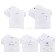 CHGCRAFT 150 Pcs 5 Styles Paper Display Cards, for Earrings & Necklace, Rectangle, White, 30pcs/style(CDIS-CA0001-09)