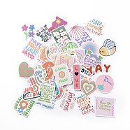 Cartoon Danish Style Vsco Paper Stickers Set, Adhesive Label Stickers, for Water Bottles, Laptop, Luggage, Cup, Computer, Mobile Phone, Skateboard, Guitar Stickers, Flower & Heart & Rectangle, Mixed Color, 14~55x28~56x0.3mm(DIY-G066-22)