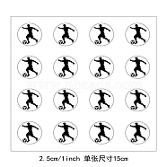 8Pcs Plastic Waterproof Self-Adhesive Picture Stickers, Round Dot Cartoon Decals for Kid's Art Craft, Football, 150x150mm, Sticker: 25mm, 8 pcs/set(DIY-WH0428-140)