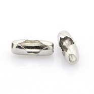 Stainless Steel Ball Chain Connectors, Stainless Steel Color, 10.5x4mm, Fit for 3.2mm ball chain.(STAS-L018E-P)
