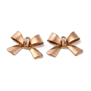 Ion Plating(IP) 304 Stainless Steel Pendants, Bowknot Charm, Rose Gold, 10x15x4mm, Hole: 1mm(STAS-Q323-01RG)