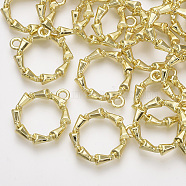Alloy Pendants, Ring, Light Gold, 21x17.5x3mm, Hole: 2mm(X-PALLOY-S125-004)