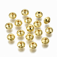 CCB Plastic Beads, Faceted, Rondelle, Golden, 6x4.5mm, Hole: 1.4mm , about 6500pcs/500g(CCB-T011-34G)