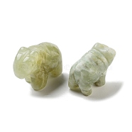 Natural New Jade Carved Figurines, for Home Office Desktop Decoration, Hippos, 11.5~14x22~24x17~19mm(DJEW-L023-F10)