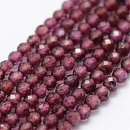Natural Garnet Beads Strands, Faceted, Round, Purple, 2mm, Hole: 0.5mm, about 175pcs/strand, 14.9 inch(38cm)(G-K185-07A)