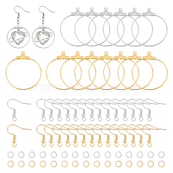 DIY Earring Making Finding Kit, Including 304 Stainless Steel Wire Ring Pendant Earrings Findings & Earring Hooks & Jump Rings, Golden & Stainless Steel Color, 144Pcs/box(STAS-UN0045-51)