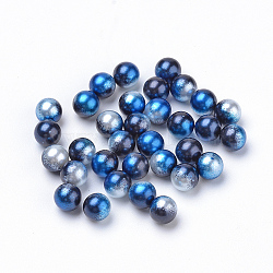 Rainbow Acrylic Imitation Pearl Beads, Gradient Mermaid Pearl Beads, No Hole, Round, Midnight Blue, 4mm, about 15800pcs/500g(OACR-R065-4mm-A11)