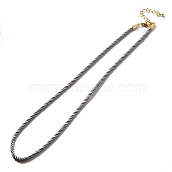 Nylon Milan Cord Necklace Making, with Brass Findings and Stainless Steel Claw Lobster Clasps, Golden, Long-Lasting Plated, Silver, 17.91~18.31 inch(45.5~46.5cm)(MAK-M028-01G-21)