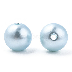 Spray Painted ABS Plastic Imitation Pearl Beads, Round, Light Cyan, 10x9.5mm, Hole: 2mm, about 1040 pcs/500g(OACR-T015-05C-07)