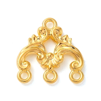 Rack Plating Alloy Chandelier Component Links, Flower, Golden, 20.5x20x3mm, Hole: 2mm