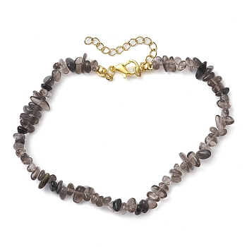 Natural Ice Obsidian Anklets, with Alloy Findings, Jewely for Women, 9 inch(22.8cm)