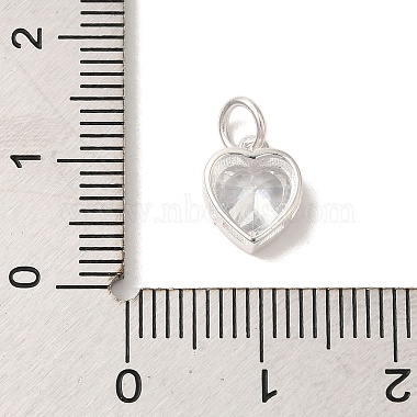 925 Sterling Silver Cubic Zirconia Heart Charms with Jump Rings(FIND-U013-10S-05)-3