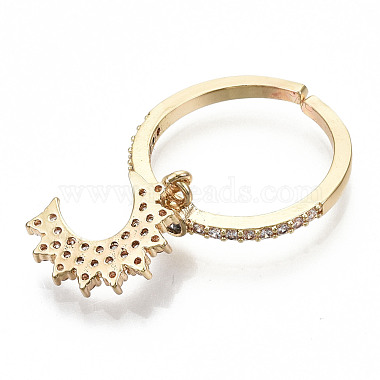 Brass Micro Pave Clear Cubic Zirconia Cuff Rings(RJEW-S045-009G-NR)-3