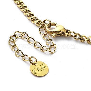 Ion Plating(IP) 304 Stainless Steel Curb & Dapped Chains Layered Necklaces(NJEW-C012-02G)-3