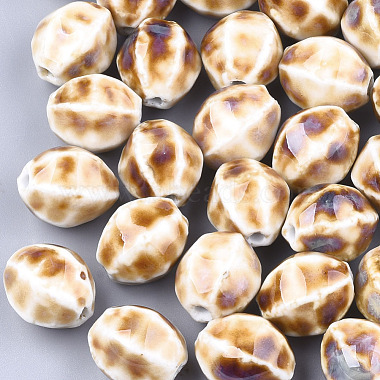 16mm Bisque Oval Porcelain Beads