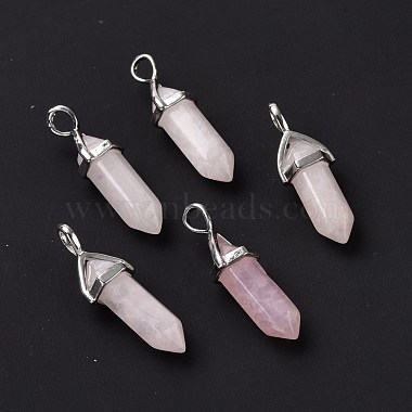 Natural Rose Quartz Pointed Pendants(X-G-K329-52P)-2