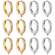 12Pcs 2 Colors Brass Micro Pave Clear Cubic Zirconia Hoop Earring Findings(EJEW-BBC0001-16)-1
