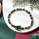 Christmas Tree Glass Beaded Stretch Bracelets(BJEW-JB11187)-2